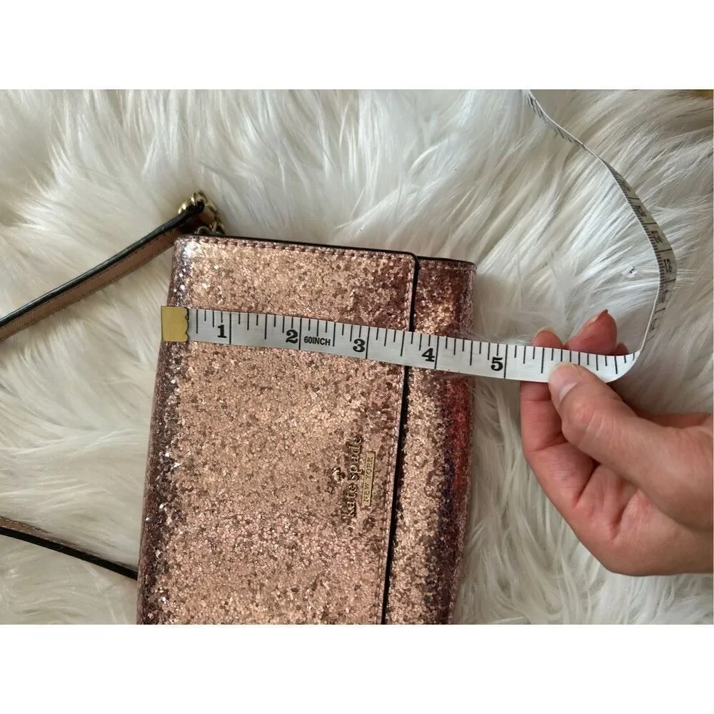 KATE SPADE NEW YORK pale pink GLITTER crossbody bag retails for $350